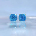Trendy Square Stud Earrings Cubic Zirconia Cushion Cut Sterling Silver-for Engagement Wedding Anniversary Party Great Gift Idea!