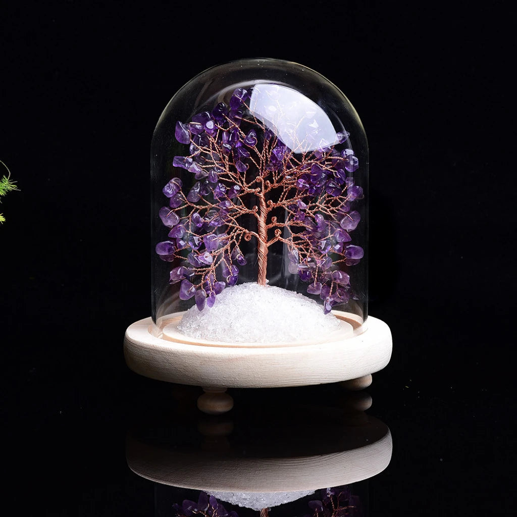 Natural Energy Gemstone Glass Landscape Bottle with Crystal Chips for Feng Shui Tree Decoration Handcrafted Crystal Crafts
