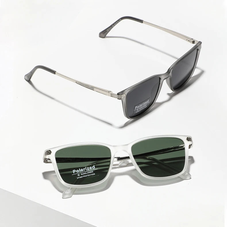 Fashion Sunglasses Women Outdoor Sun Shade Driving Sun Glasses TAC Lenses Retro TR90 Square Metal Frame Polarized Sunglasses Men