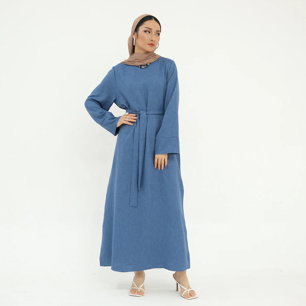 Loriya Daily Wear Casual Wear Solid Color Modest Abaya Comfortable Islamic Clothing Soft Crepe Abaya Women Muslim Dress