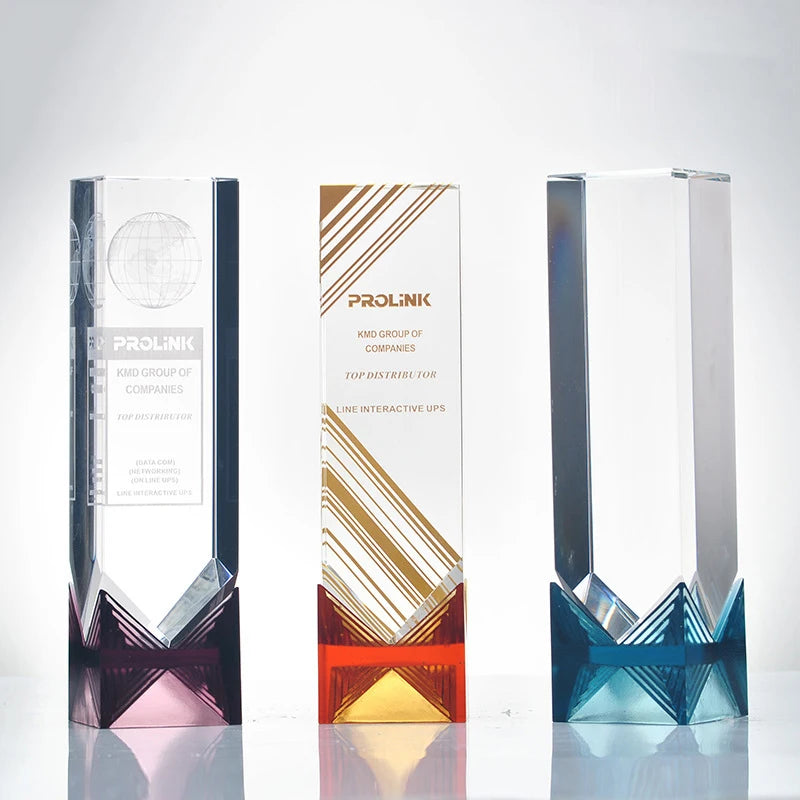 Professional Manufacturing of Crystal Glazed Glass Trophy Corporate Annual Meeting Activities Award Gifts