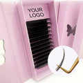 Professional Handmade Matte Black Mega Volume Eyelash Extensions with Custom Logo Custom Lash Trays Vendor