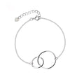 WMYH609 Bracelet 925 Sterling Silver Geometric Circle Round Interlocked Hypoallergenic Love Birthday Valentine Gift