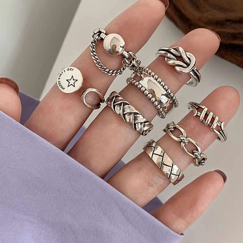 Index Finger Ring Women's Sterling Silver Fashion Personality Retroins Cold Wind Net Red Niche Rings