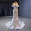 Jancember Rsm222173 Lvory Crystals Off the Shoulder Full Sleeves Beading Wedding Dress Mermaids