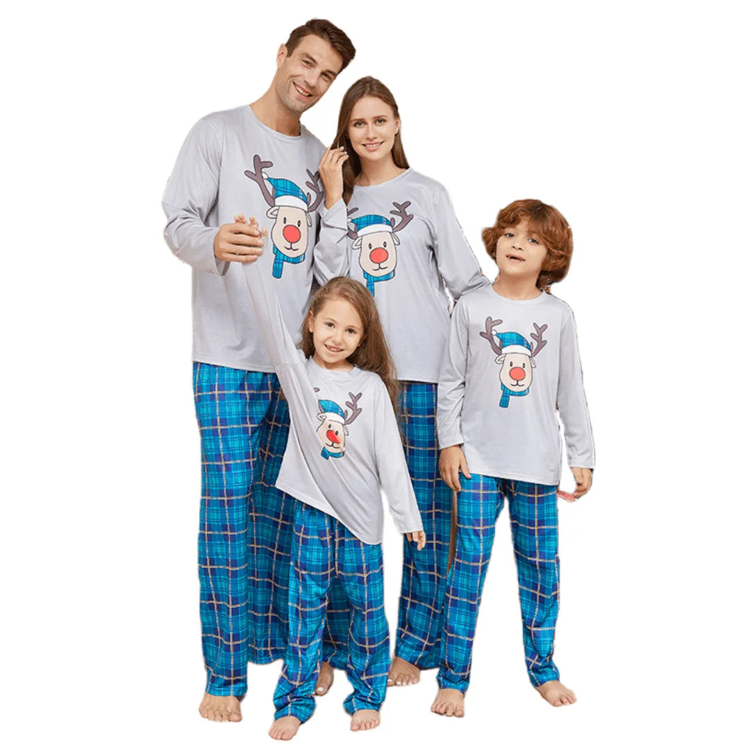 Women Wholesale New Digital Printing Christmas Pajamas Sets Cute Animal Thermal Pijamas for Kids Parents for Summer Spring
