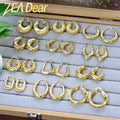 Zeadear Jewellery Hypoallergenic Heart Geometric C 18k PVD Gold Plated Brass Chunky Hollowed Statement Earrings