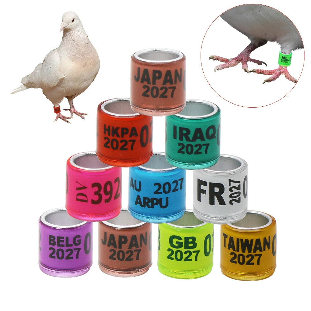 Mixed Color Bands Bird Foot Ring Species Identify Training Rings 8mm Digital Pigeon Foot Ring