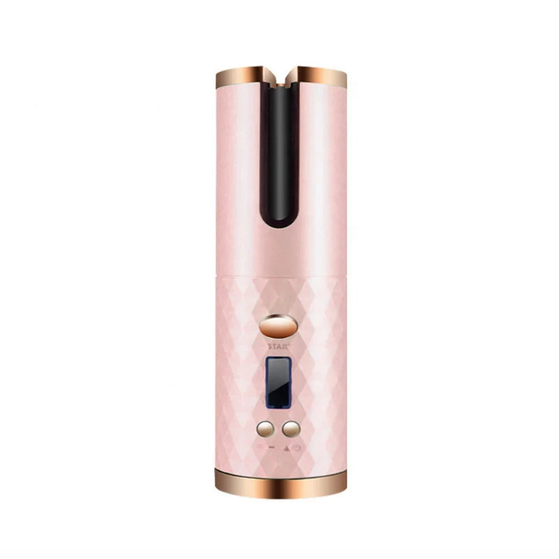 Auto Rotating USB Wireless Hair Curler Portable Mini Electric Spiral Wavy LCD Ceramic Hair Curler