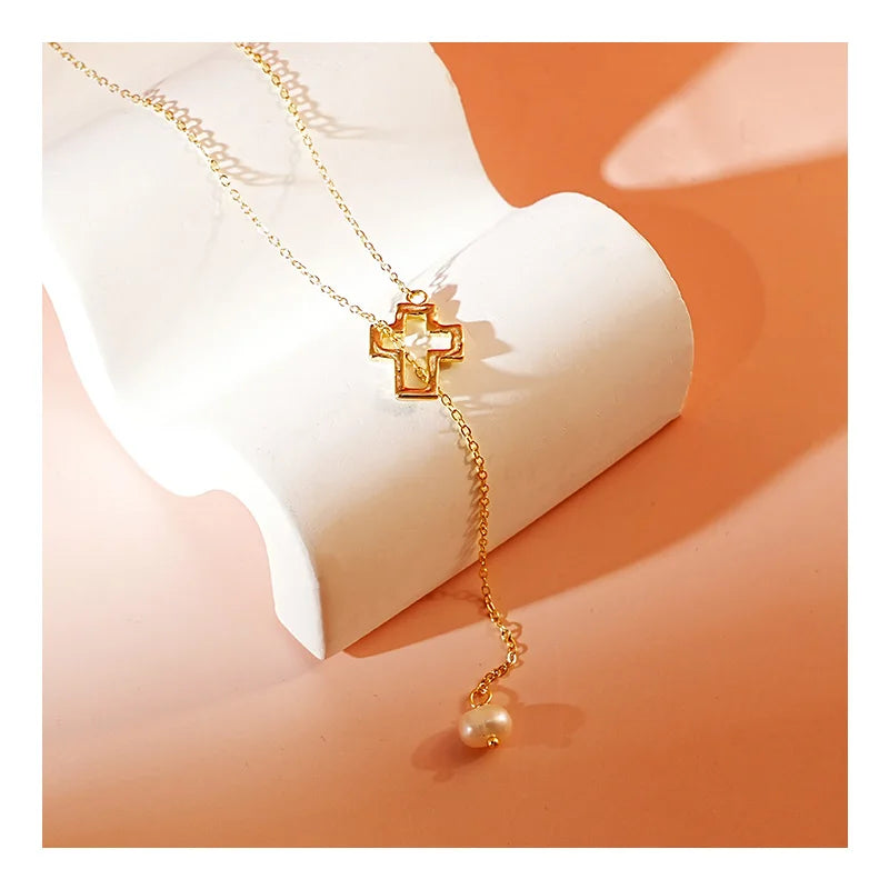 Free Video Picture Fine Pendant Necklace High-grade Sterling Silver with Long Collarbone Chain Niche Natural Freshwater Pearl