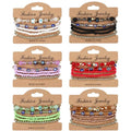 Boho Blue Eyes Multi-Layered Bracelet Fashionable Rice Bead Bracelet for Women Gifts Daily Wear
