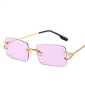 New Style Hot Sale Street Women Sunglasses 2024 Women Fashion Rimless Square Frame Sun Glasses