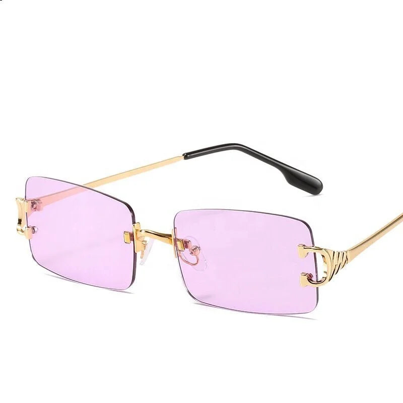 New Style Hot Sale Street Women Sunglasses 2024 Women Fashion Rimless Square Frame Sun Glasses