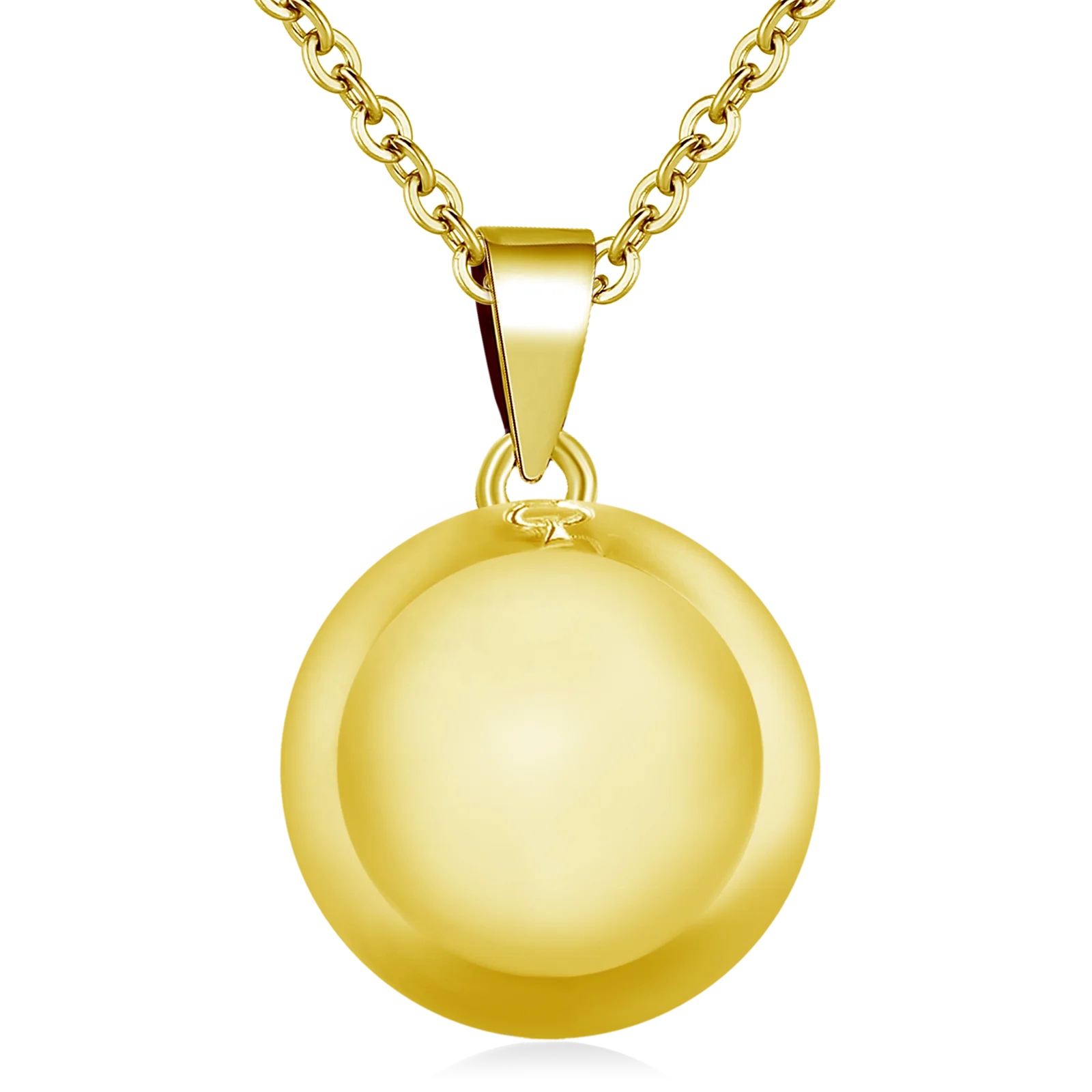 Changda Gold Plated Pregnancy Chime Angel Ball Mexican Bola Pendant Necklace