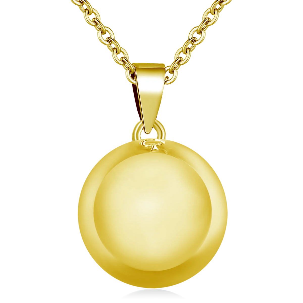 Changda Gold Plated Pregnancy Chime Angel Ball Mexican Bola Pendant Necklace