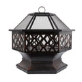 T1 Fire Pit Table Stainless Steel Gas Fire Pit Outdoor  Garden Smokeless Fire Pit Hexagon Outdoor Wood Burning FirePit Wholesale