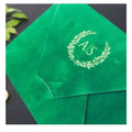 Green Floral Luxury Velvet Envelope Gold Foil Acrylic Wedding Invitation Card