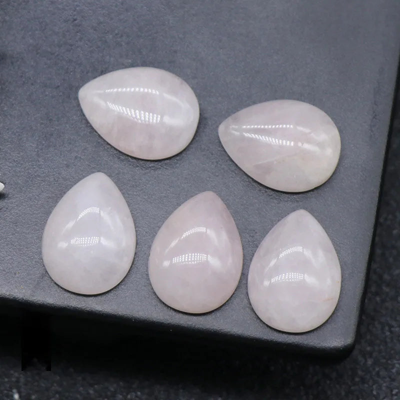 DIY Crystals Natural White agate drop shape Cabochon Multi fire Gemstone crystal jewelry