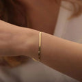 Fashion Stainless Steel Herringbone Chain Bracelets 18K Gold Plated Snake Bracelet Jewelry Hiphop Blade Chain
