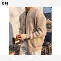 Autumn Men's Loose Casual Pullover Sweater Wool/Polyester European Fashion Solid Color Crew Neck Anti-Wrinkle Anti-Shrink