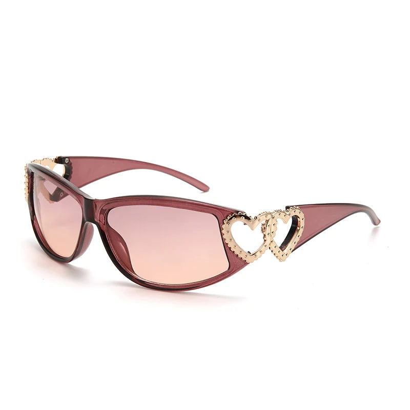 Twooo T1033 Fashion Luxury Custom Heart Decoration Women Sunglasses