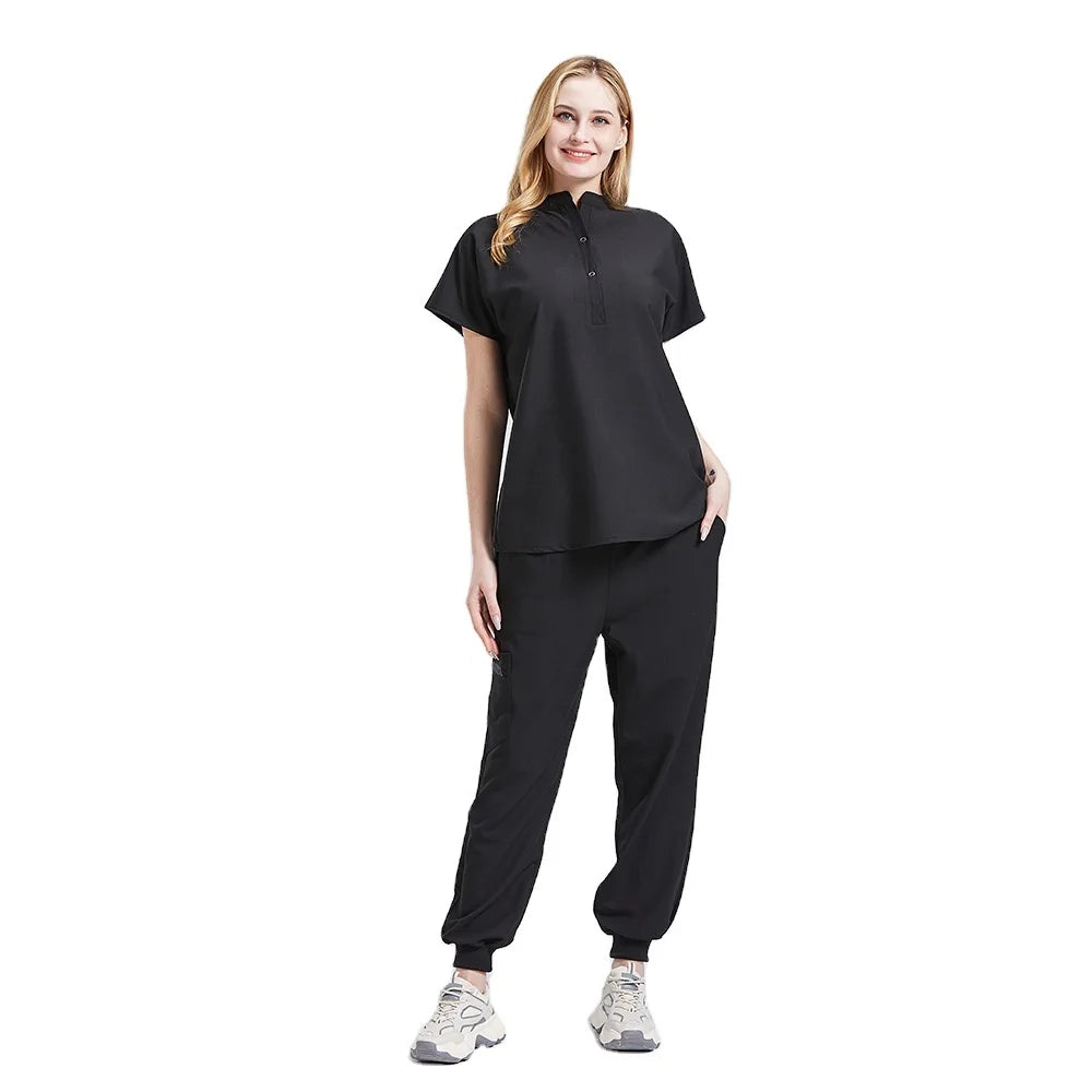 Polyester Rayon Spandex Jogger Set Scrubs Uniforms Sets Stretch Nurse Scrubs Uniforms Casual Nursing Scrubs Uniforms Sets