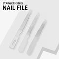 Professional Double-Sided Stainless Steel Metal Nail File Buffer Straight Beauty File for Fingernails Toenails for Nail Art