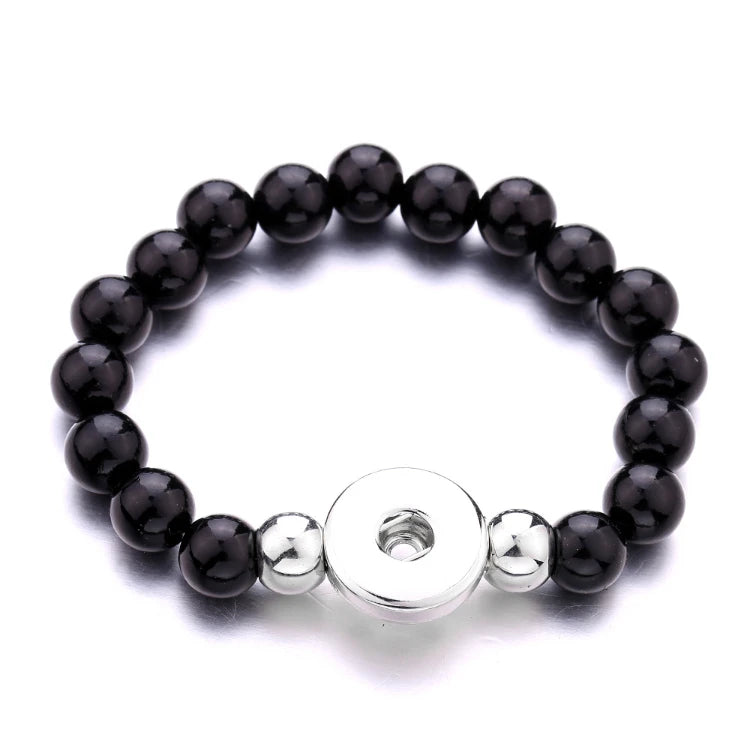 G2182 Wholesale Bracelets Jewelry Beaded 18mm Snap Button Bracelet