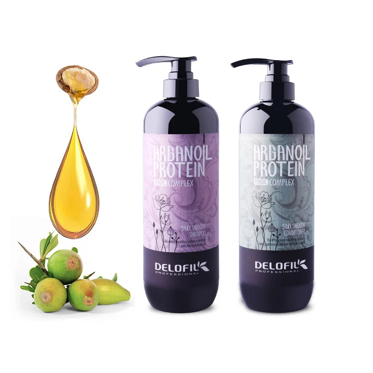 For Organic Moroccan Argan Oil Cream Shampoo & Conditioner Set for Damaged Hair-Silky Smooth Repairing & Moisturizing