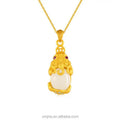 Certified Ancient Silver Gold-Plated Jade Hetian Jade Necklace Female S925 Pixiu Pendant Hetian Jade Piqiu Temple Gift