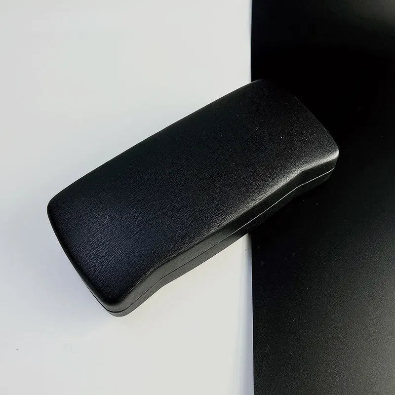 Simple PVC Leather Glasses Case Custom Logo Sunglasses Storage Black&White Imitation Cowhide Iron Leather Glasses Box Wholesale