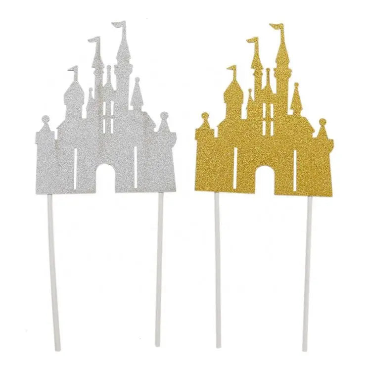 Cupcake Decorations Princess Castle Cake Toppers for Kids Birthday Party