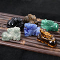 Natural Leopard Skin Jasper Horse Carving Small Animal Figurine Crystal Craft Spiritual Healing Religious Sculpture Home