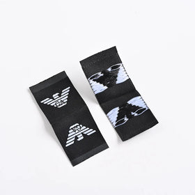 Factory Price Private Woven Damask Satin Brand Tags Custom Logo Tag Etiquette Personalise Vetement Woven Label for Clothes