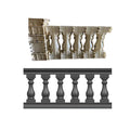 RF New Design Decorative Concrete Baluster and Railing Plastic Mould for Balcony Decor