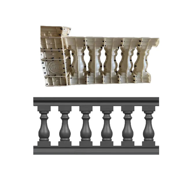 RF New Design Decorative Concrete Baluster and Railing Plastic Mould for Balcony Decor