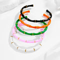 Non Fading Women's Waterproof Stainless Steel Bamboo Bracelet Multicolored Enamel Fashion Bangles for Jewelry Accessory