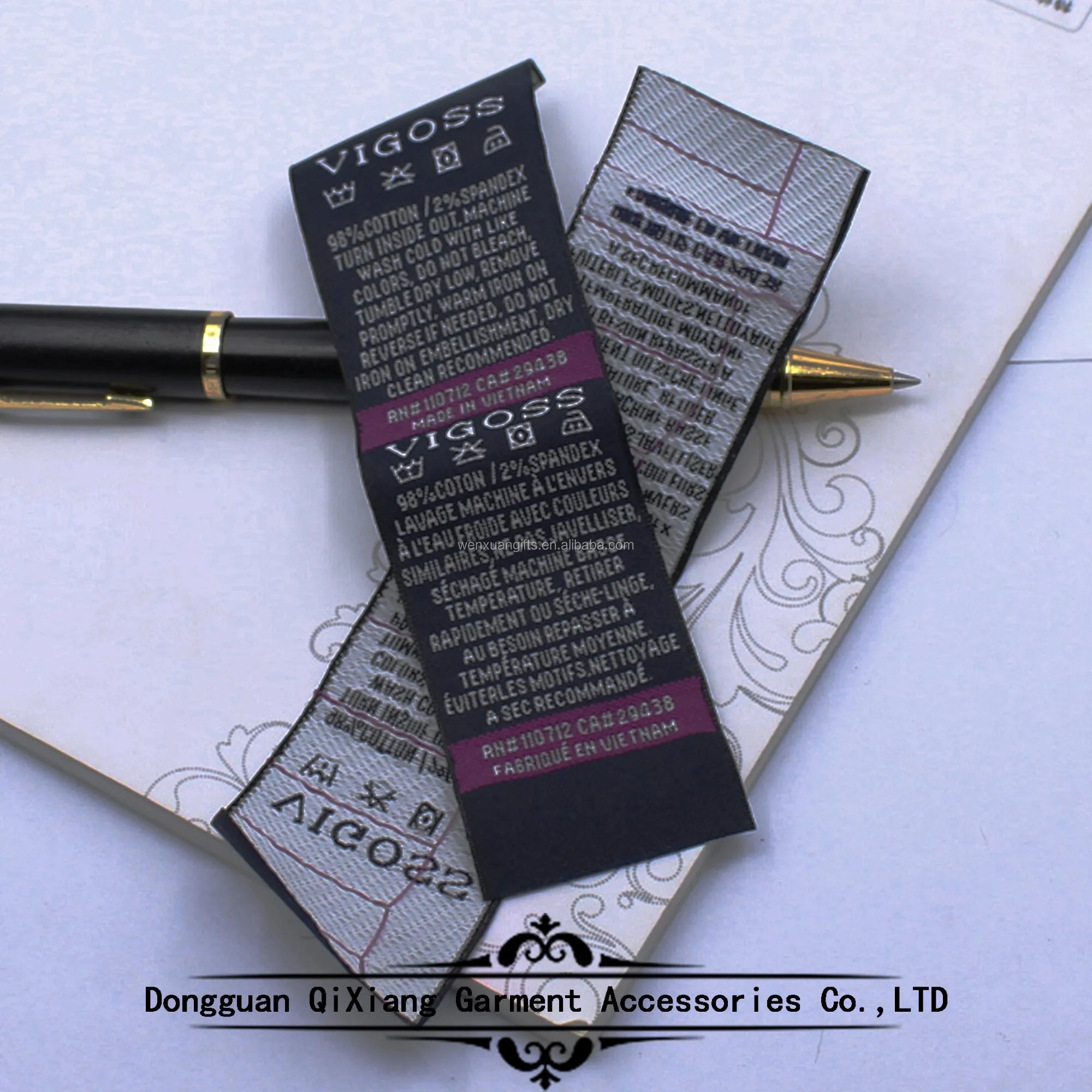Custom Woven Labels for Clothing-Self-Adhesive Eco-Friendly Roll Shape 100% Polyester Fabric Customizable Colors