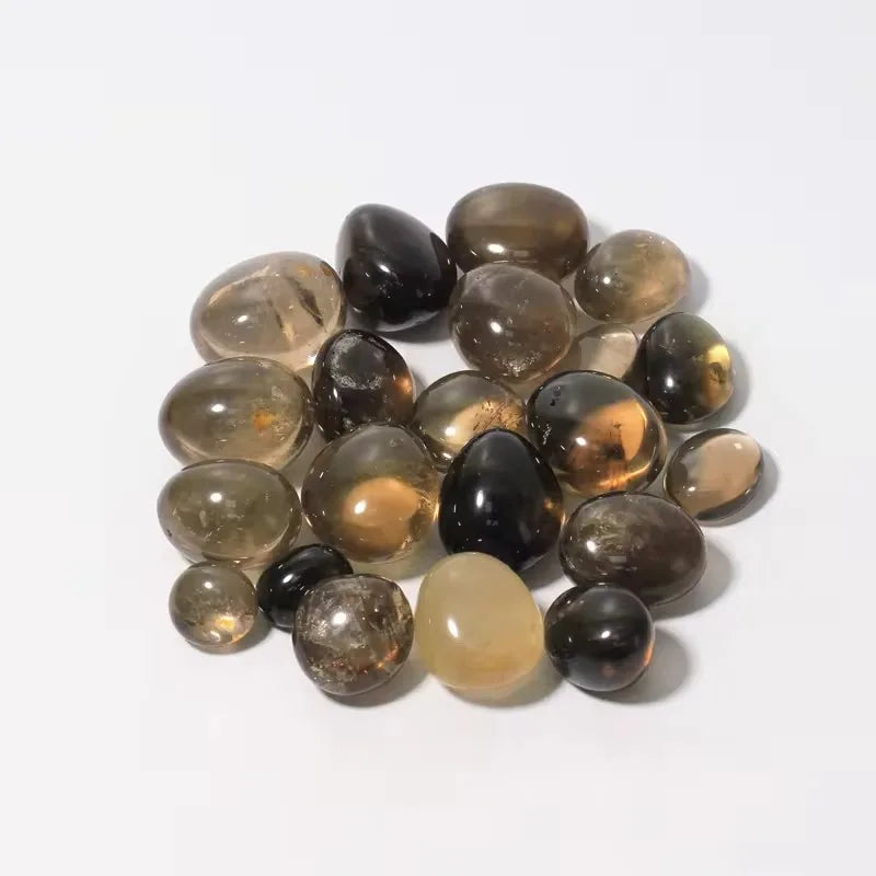 DIY Tumbled Stone Natural Crystal Smokey Quartz Healing Stones Smokey Quartz Tumbled Stone for Fengshui Crystal Crafts