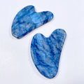 Huiying OEM Body Massage Skincare Private Label Massage Tools Natural Blue Aventurine Stone Facial Gua Sha Heart Scraping Facial Gua Sha