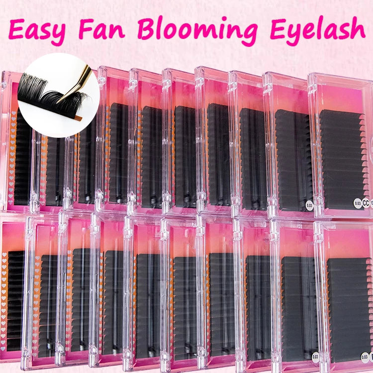 New Soft OEM Private Label Custom Packaging 3D Silk Faux Mink False Lashes Synthetic Individual Lash Trays