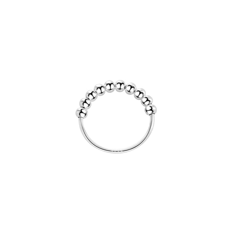 925 Sterling Silver Anxiety Spinning Ring Beads Spinner Rings for Women & Men