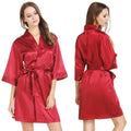 Luxury Elegant Satin Silk Robe Women Bride Bridesmaid Plus Size Kimono Robes Solid Bathrobes Wedding Party Sleepwear Custom LOGO