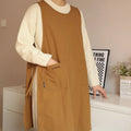 Wholesalers Apron Japanese Korean Design Nylon Waterproof Double Side Wear Kitchen Women Apron with 2 Pockets