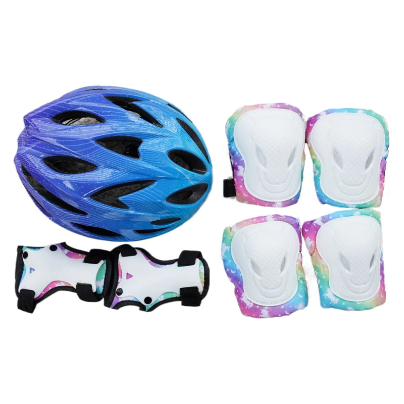 CE EN 1078 Certified DEVIATE Portable Kids Safety Protection Adjustable 7 Sets OEM ODM Custom Helmet Knee Pads for Riding