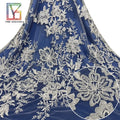Luxury Wedding Embroidery With Sequins Mesh Lace Fabric Elegant Bridal Beaded Net Tulle Lace Fabric for Dresses Women