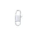 Eco-Friendly Two Loops Padlock Bracelet Connector 925 Sterling Silver Findings Lock Double Ended Lobster Clasp for Jewelry 15mm