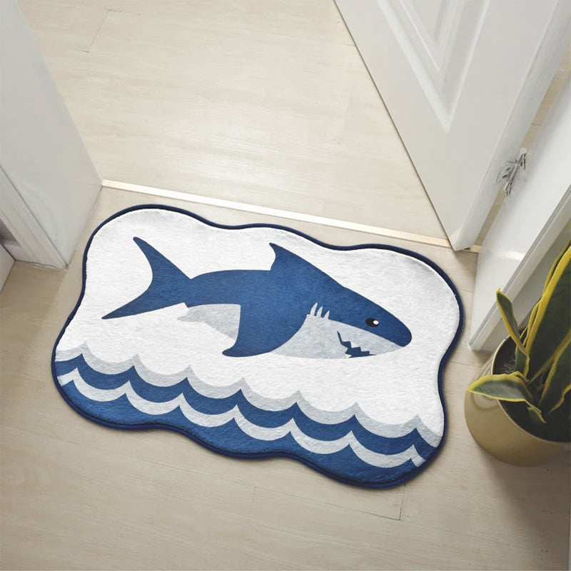 Decorative Modern Novelty Hotel Use Home Floor Mat Soft Absorbent Anti-Slip Pet Friendly 100% Polyester Bathroom Rug