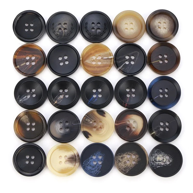 Custom Laser Engraved Logo 4 Hole Resin Button - Eco Friendly Colorful Sewing Buttons for Shirts and Suits