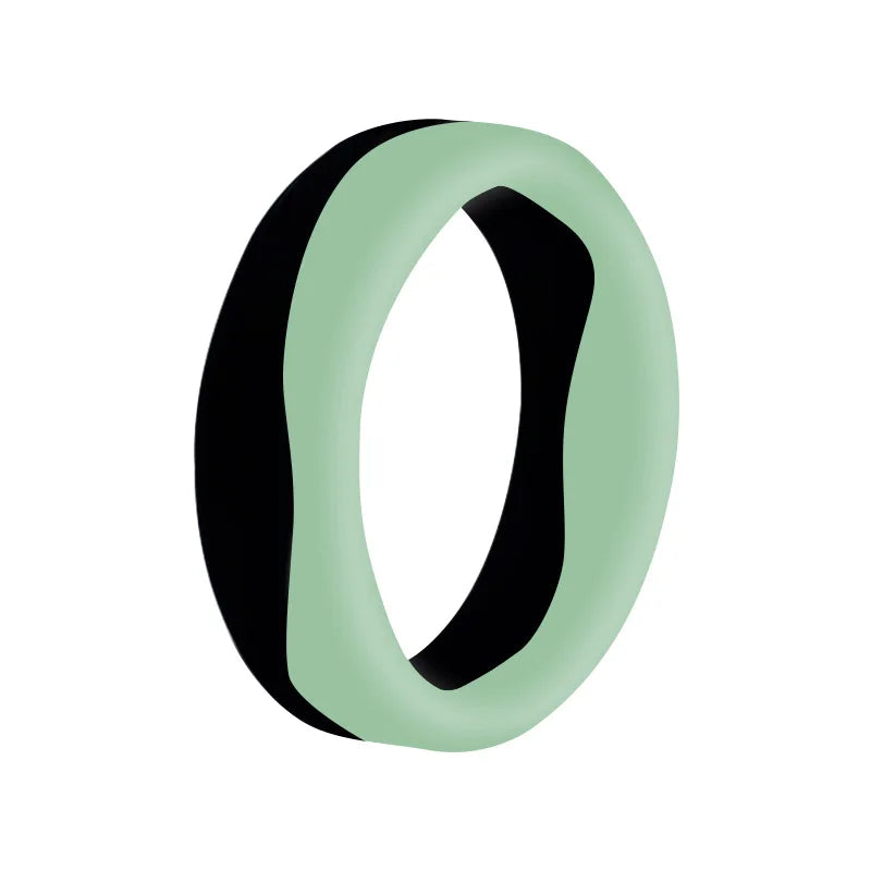 New Arrivals Single Pack Women's 5.7mm Width Rubber Bands Breathable Design 2 Colors Silicone Wedding Rings for Women